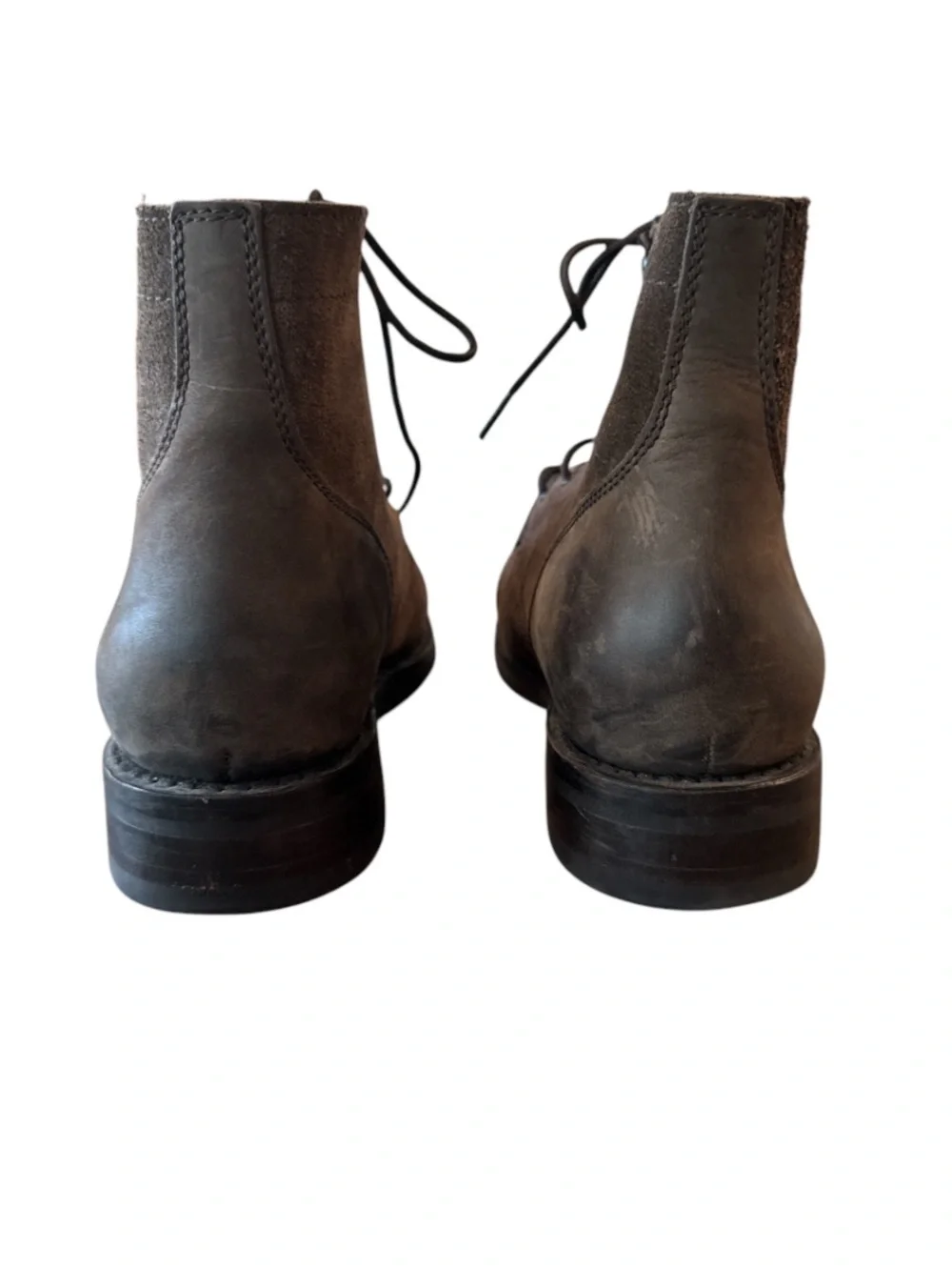 Thursday Captain Lace Up Boots Driftwood Mixed Leather Suede Cap Toe Size 12.5
